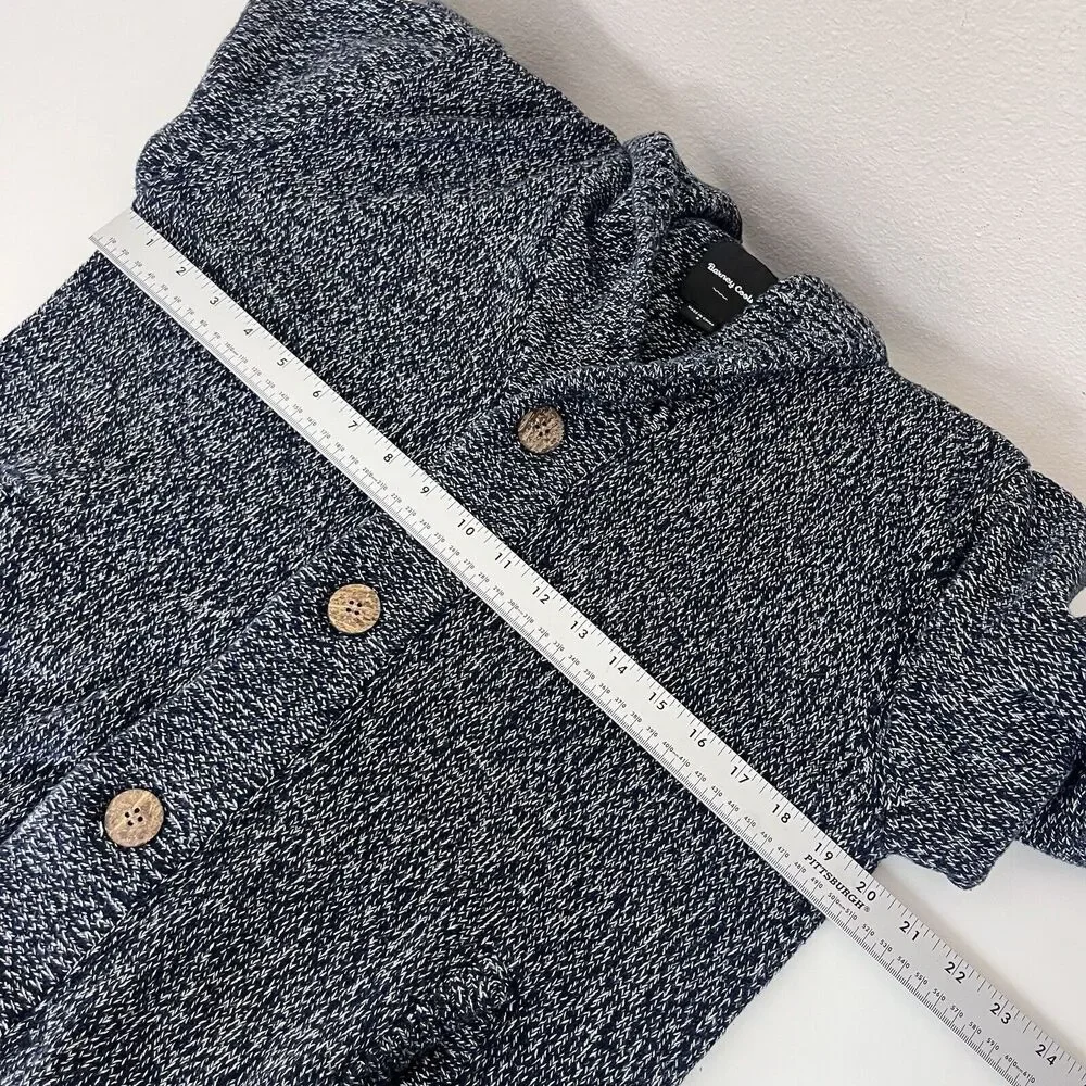 Barney Cools Sweater Mens Small Cabin Shawl Cardigan Button Grandpa Blue
